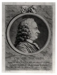 Charles de Brosses (1709-77), hrabia Tournai i Montfaucon, ryty przez Augustyna de Saint-Aubina (1736-1807)